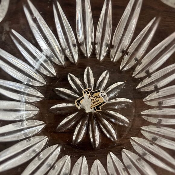 Vintage 60s 70s Zajecar Crystal Bowls Scalloped Cut Glass Candy Dish Fairy Light - Picture 5 of 10